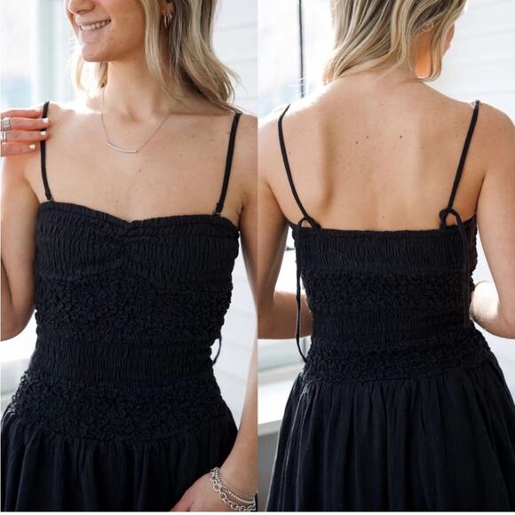 Free People Sparkling Drop-Waist Moment Midi Black M - Picture 6 of 7